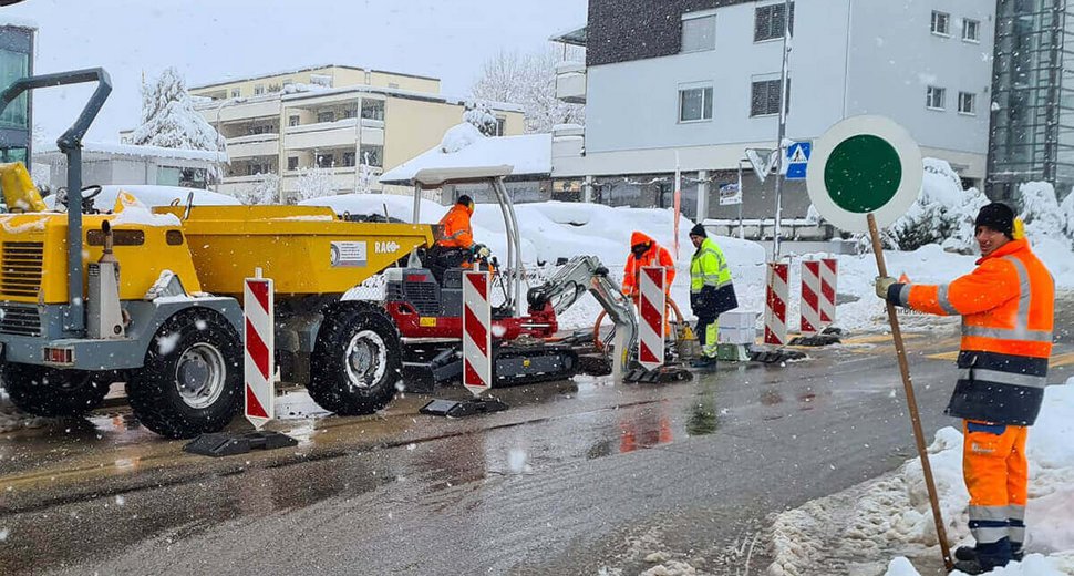 Reparaturarbeiten im Winter